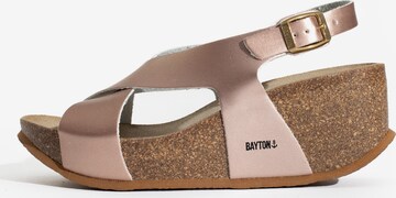 Bayton Sandalen met riem 'Rea' in Goud: voorkant