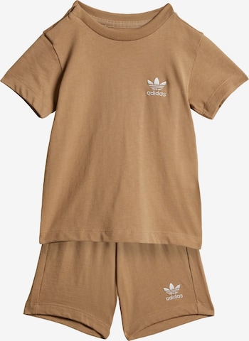 ADIDAS ORIGINALS - Chándal 'Trefoil Essentials' en marrón: frente