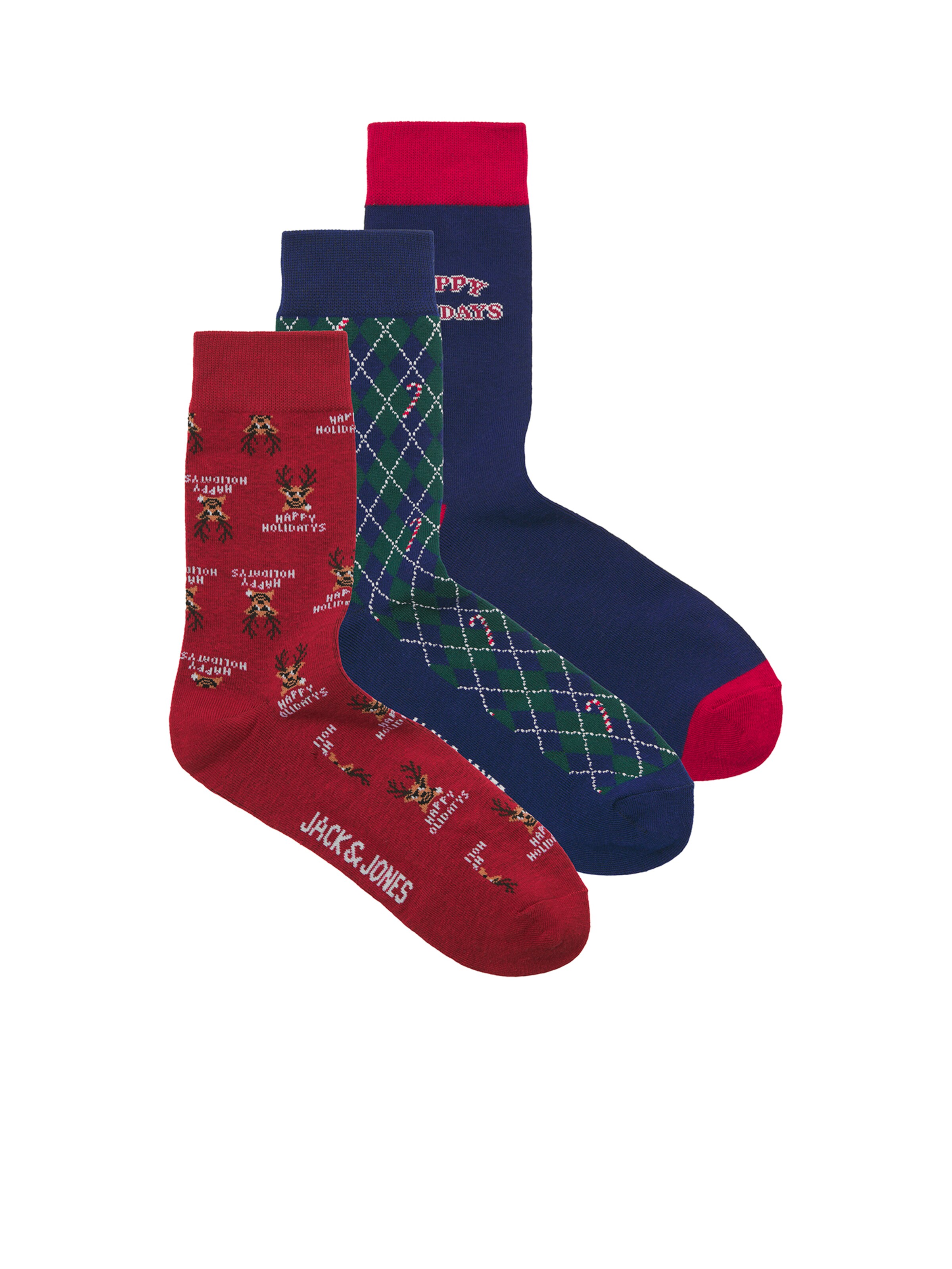 Șosete 'JACHAPPY HOLIDAYS' de la JACK & JONES pe albastru: față