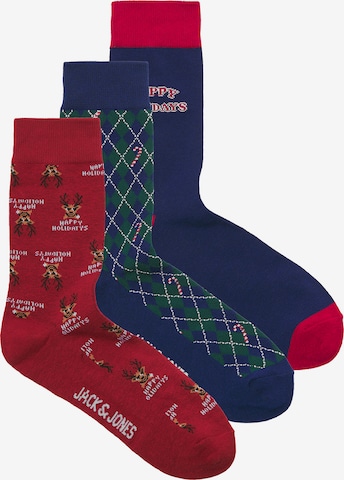 Șosete 'JACHAPPY HOLIDAYS' de la JACK & JONES pe albastru: față