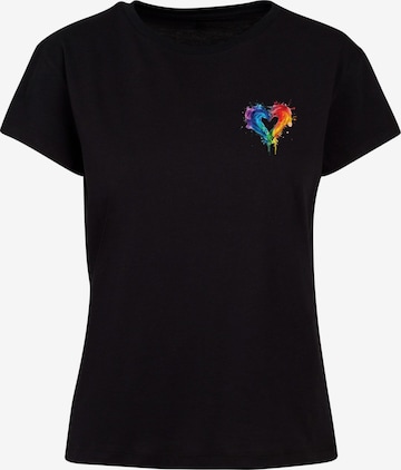 Merchcode T-Shirt 'Pride Splash' in Schwarz: Vorderseite