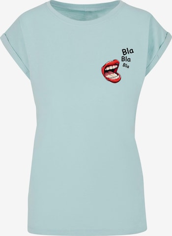 Merchcode Shirt 'Bla Bla Bla Comic' in Blauw: voorkant