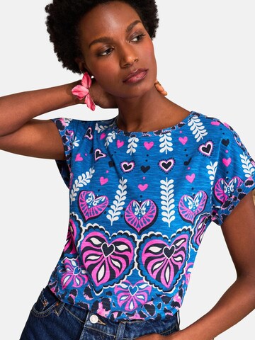 love & roses T-shirt i blå: framsida