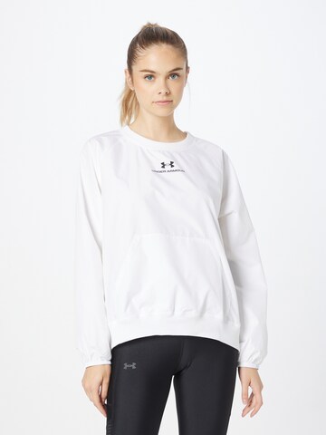 UNDER ARMOUR Sports sweatshirt in White: front