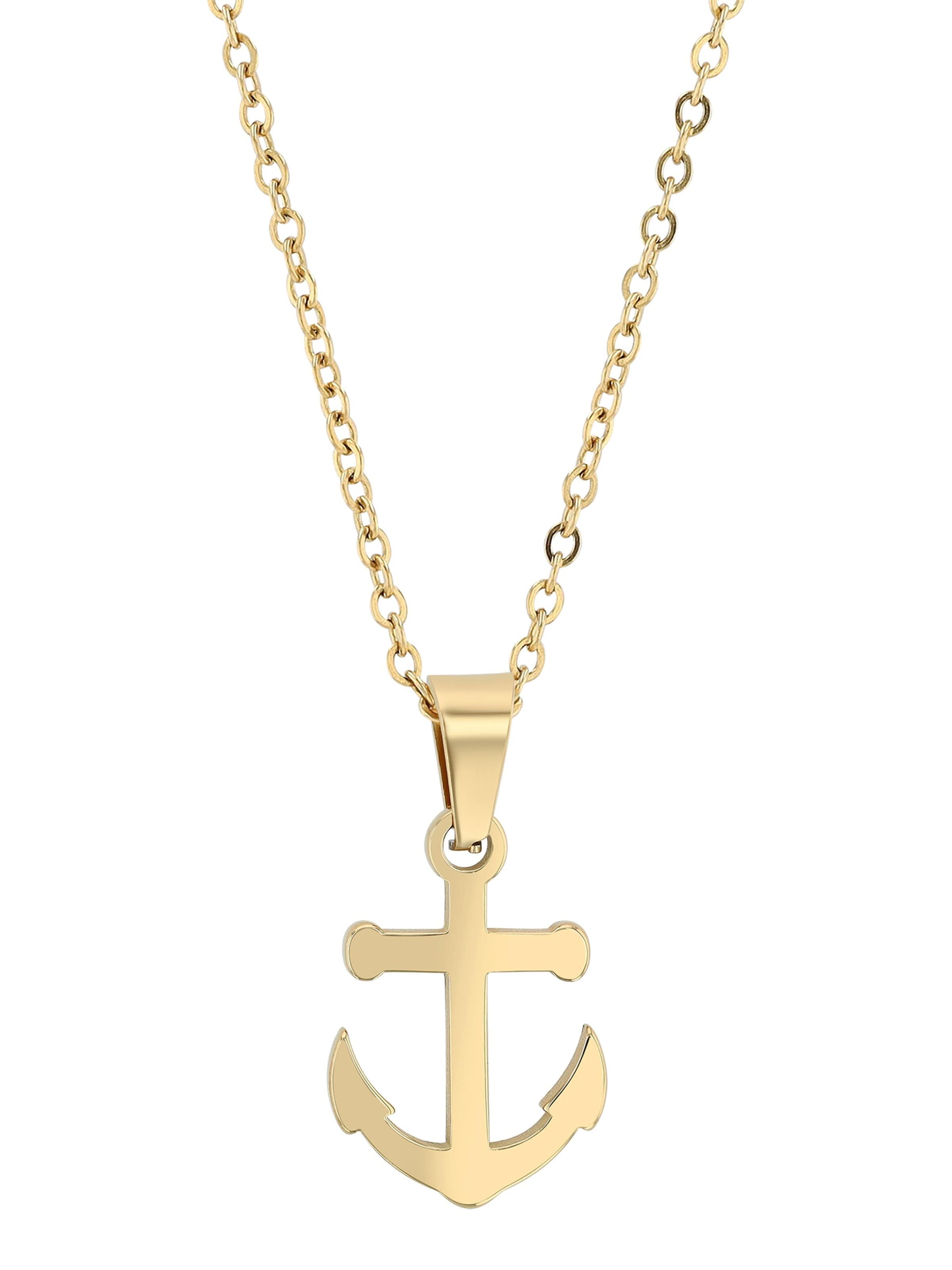 Akzent Pendant '"Lukia" Silber - Klassisch Minimalistisch - Edelstahl' in Gold: front