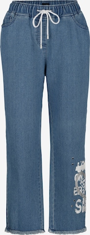 MIAMODA Loosefit Broek in Blauw: voorkant