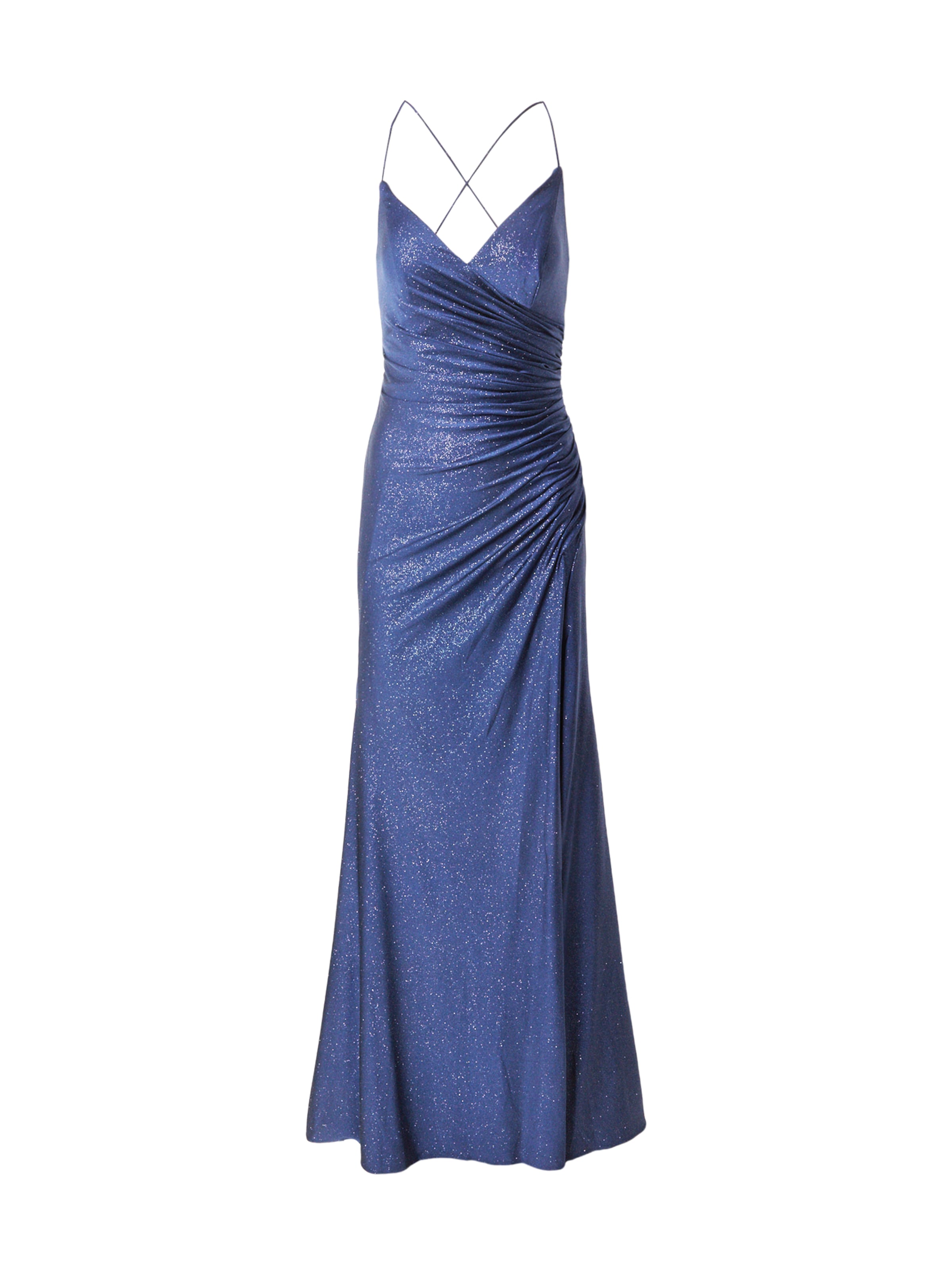 mascara - Vestido de noche en azul: frente