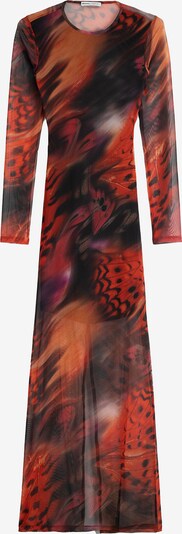 Bershka Kleid in orange / rot / schwarz, Produktansicht