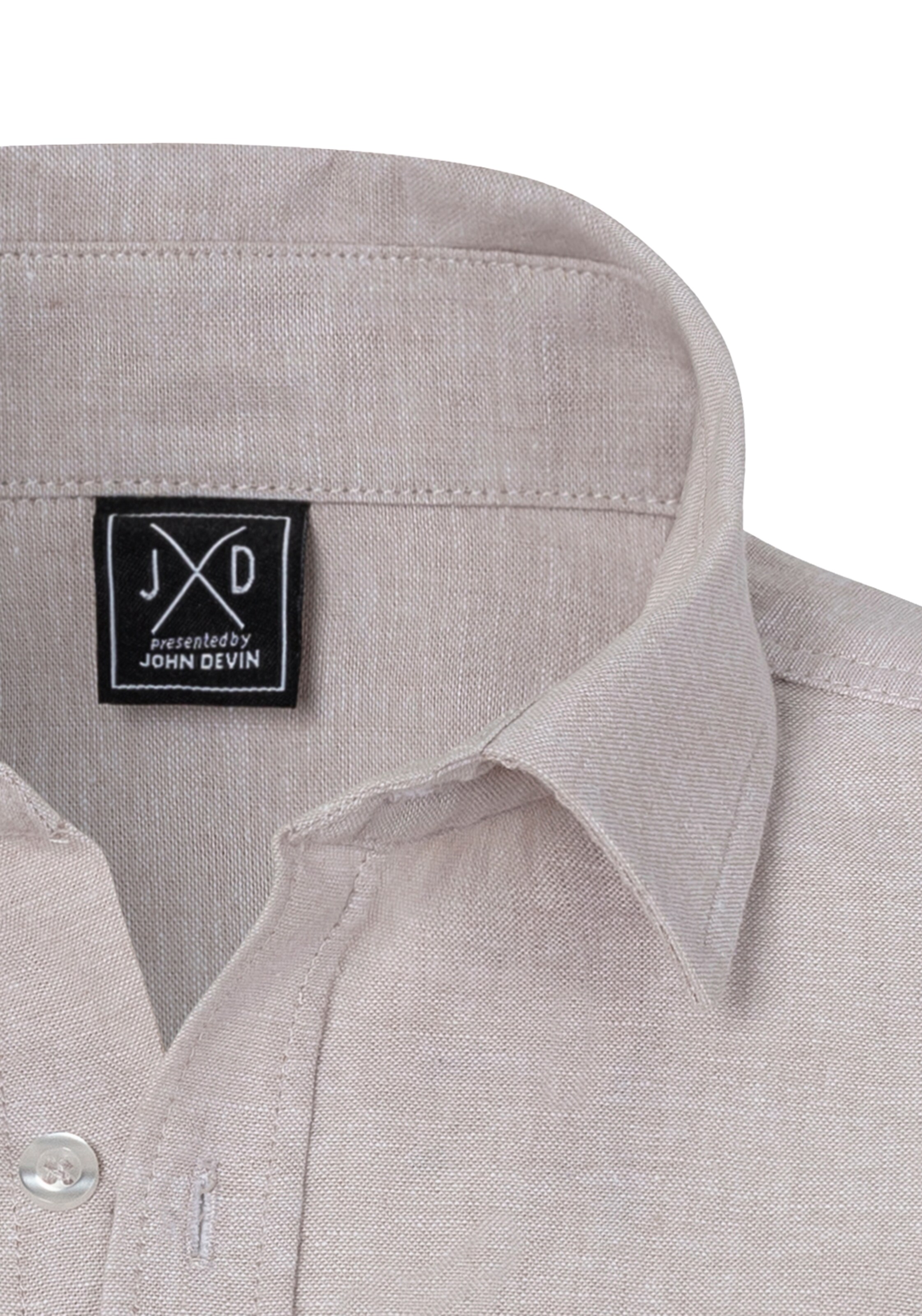 JOHN DEVIN Regular Fit Hemd in Beige