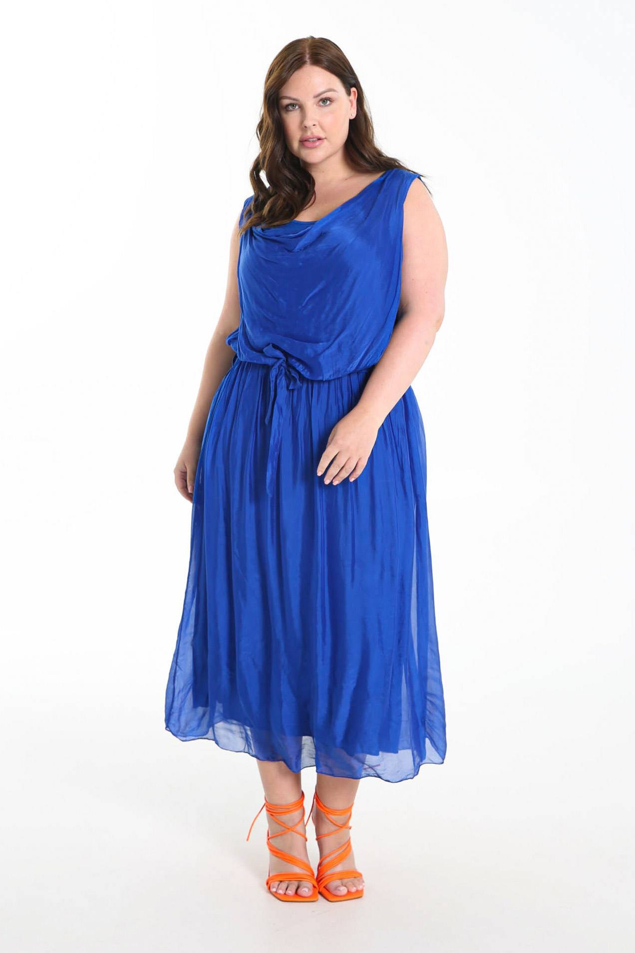 Frauen Große Größen Paprika Kleid in Blau - EO32438