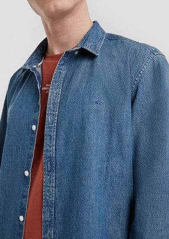 QS Regular fit Overhemd in Blauw