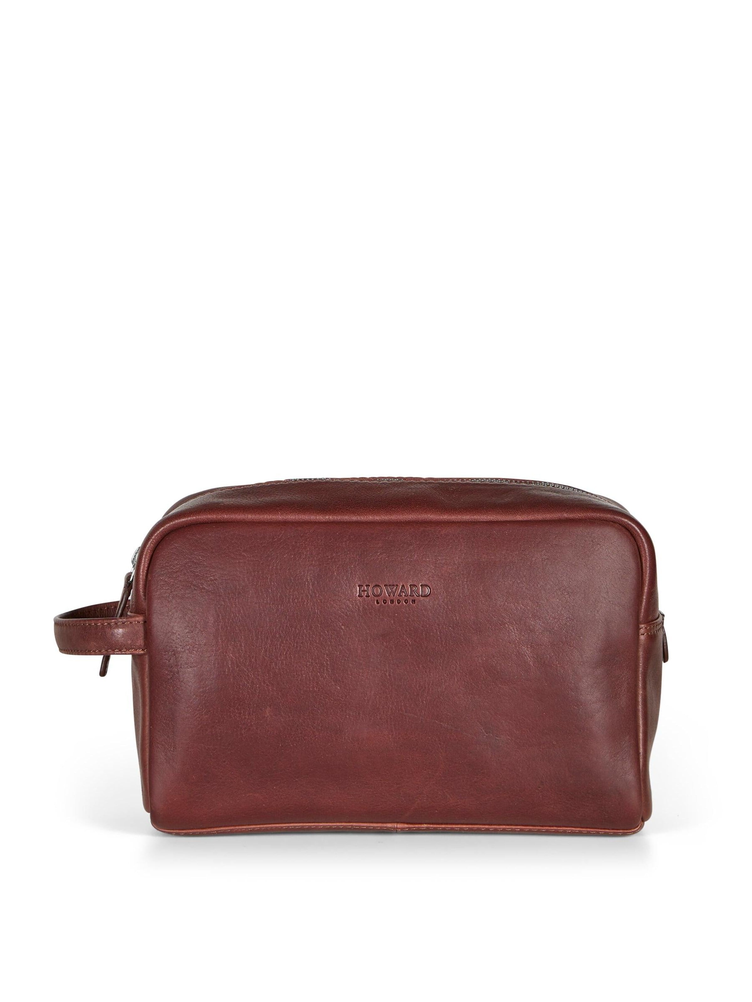 Howard London Toilettaske 'Washbag Easton Brown' i brun: forside