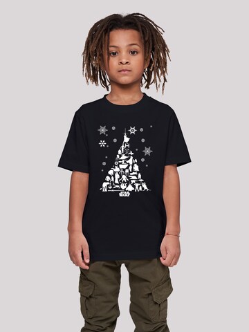 Maglietta 'Star Wars Christmas Tree' di F4NT4STIC in nero: frontale
