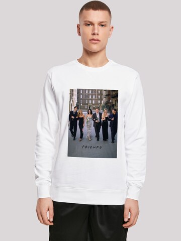 Sweat-shirt 'Friends Champagne And Flowers' F4NT4STIC en blanc : devant