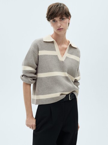 MANGO Sweter 'CUCO' w kolorze szary: przód