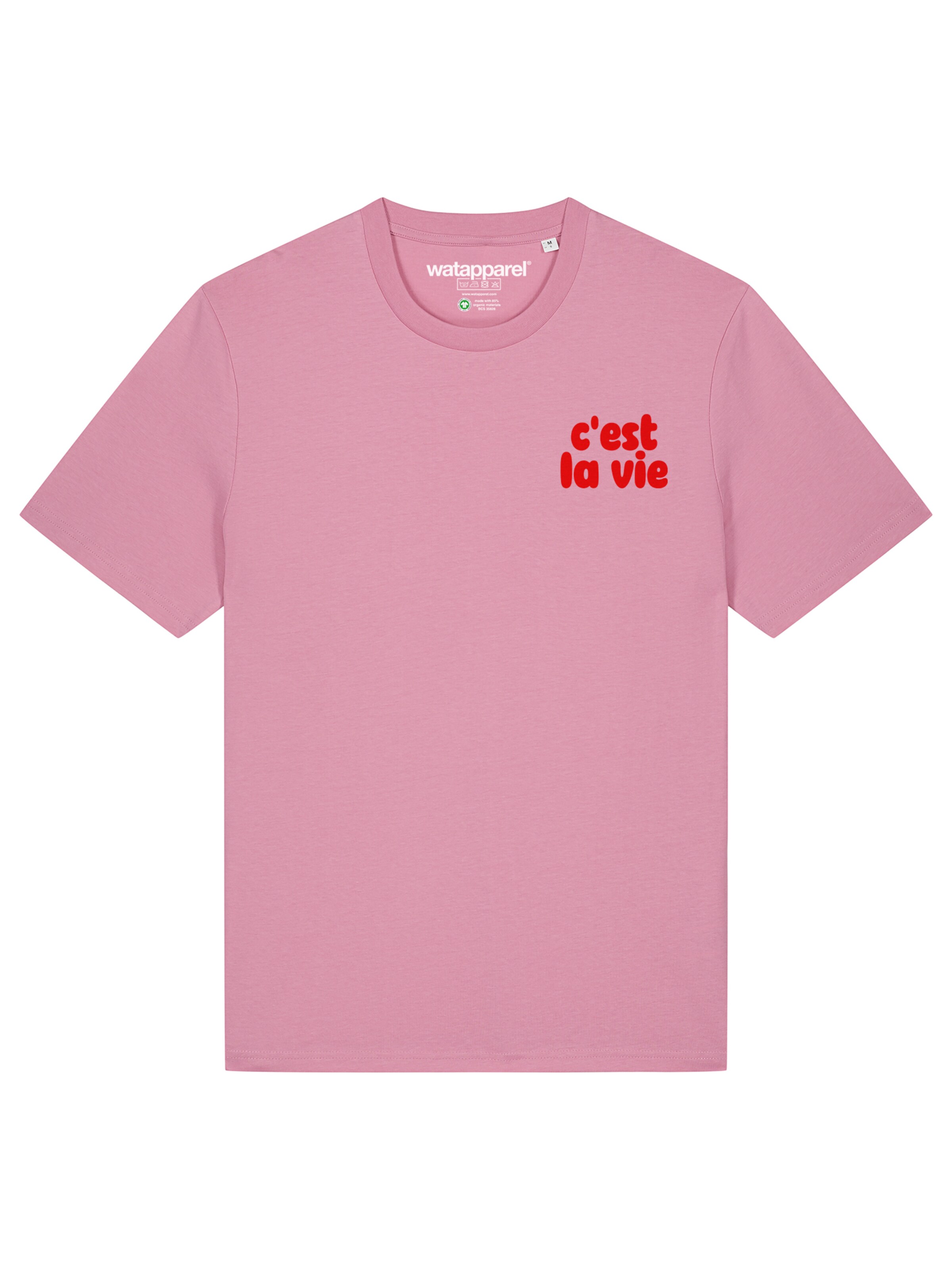 Maglietta 'Cest La Vie' di Watapparel in rosa: frontale