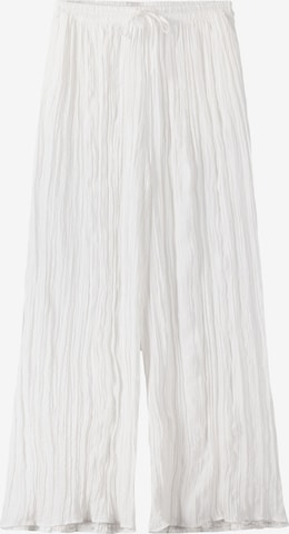 Bershka Wide leg Byxa i beige: framsida