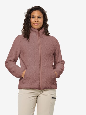 JACK WOLFSKIN Athletic Fleece Jacket 'High Curl' in Pink: front