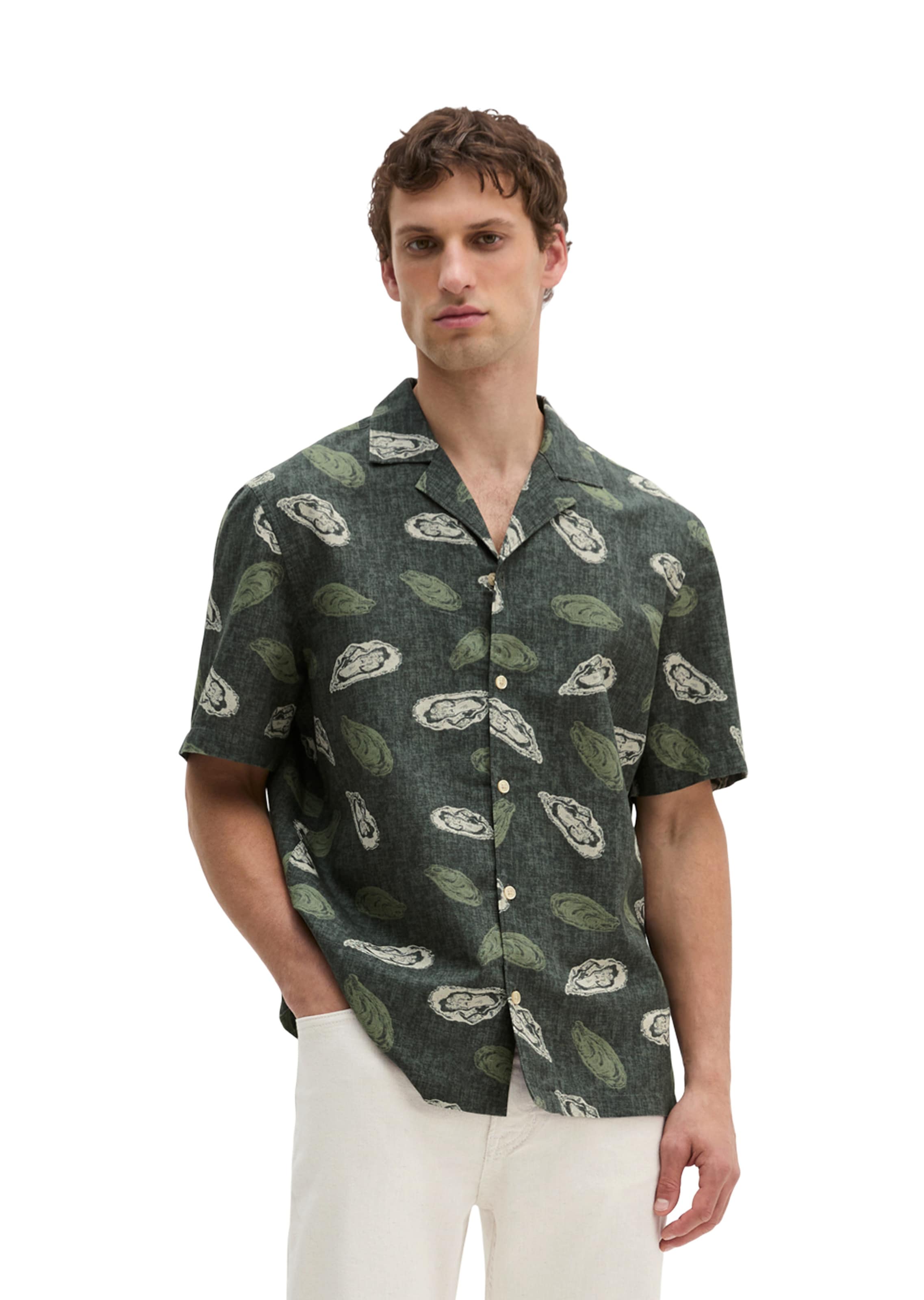 Marc O'Polo Regular fit Button Up Shirt in Green: front