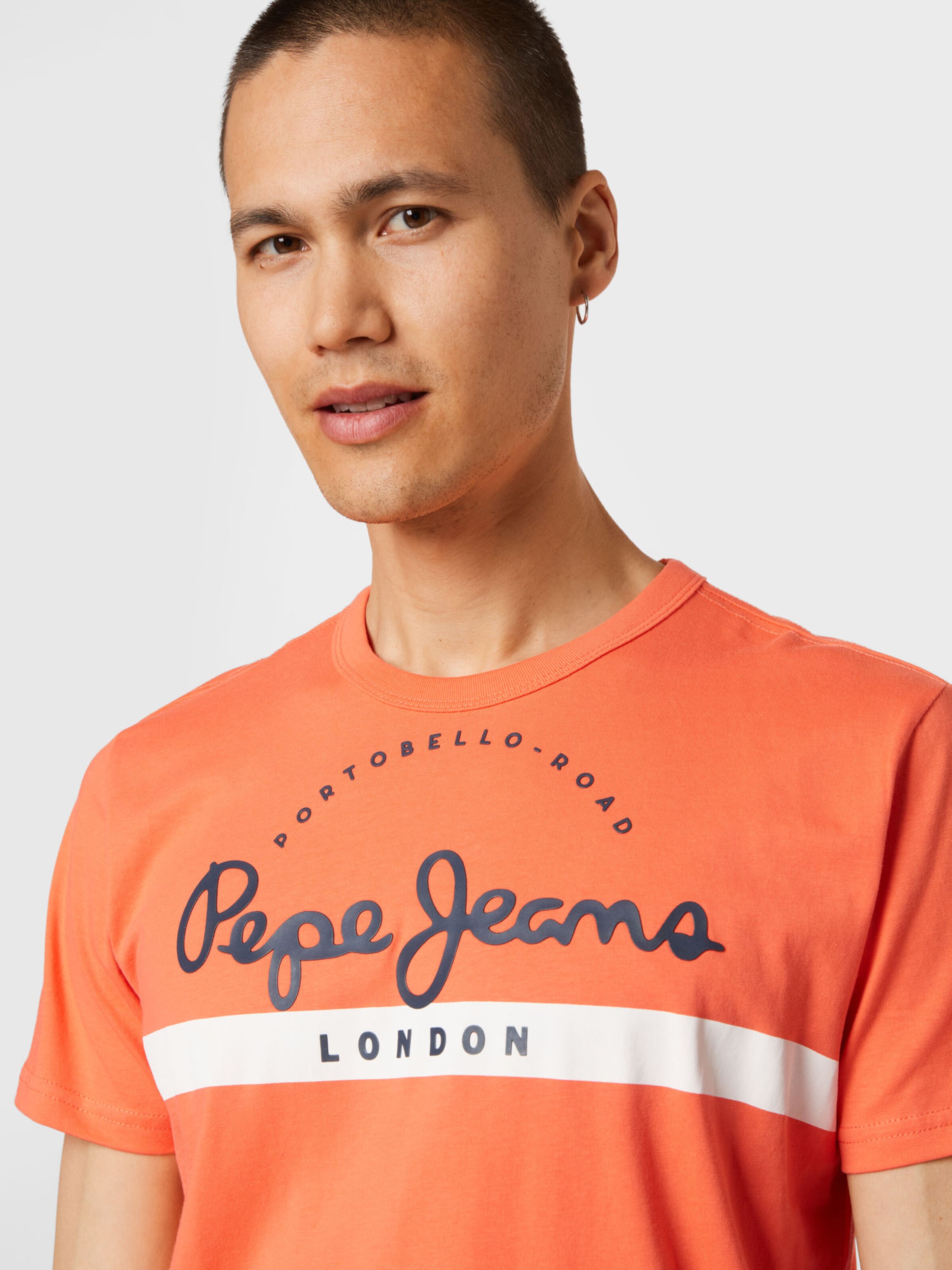 Männer Shirts Pepe Jeans T-Shirt 'ABREL' in Koralle - LJ00621 Männer Shirts Pepe Jeans T-Shirt 'ABREL' in Koralle - LJ00621