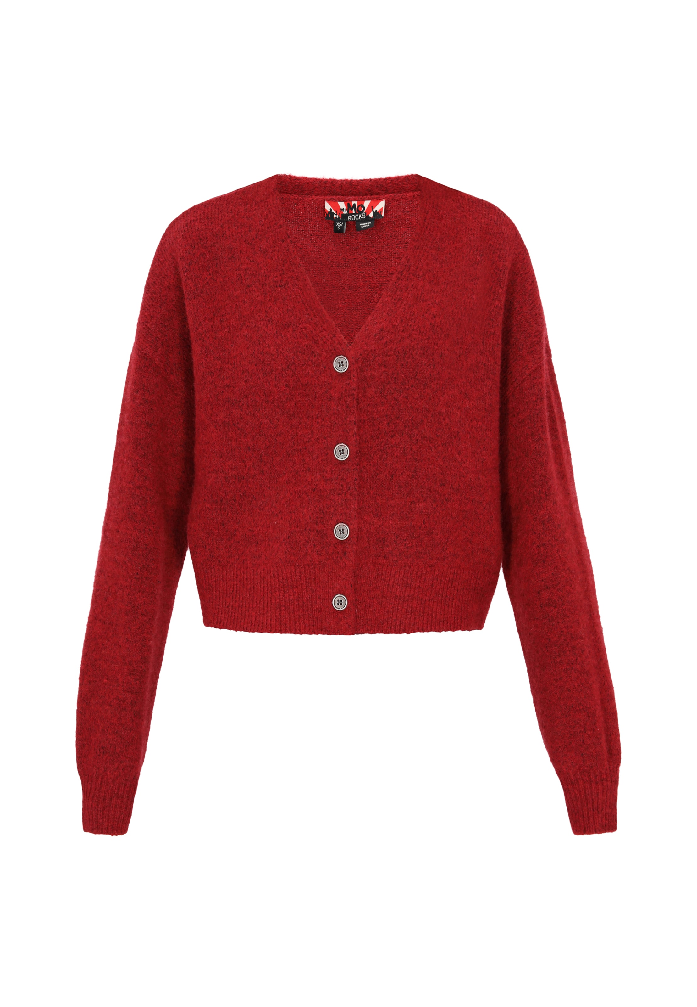 Geacă tricotată de la myMo ROCKS pe roșu: față