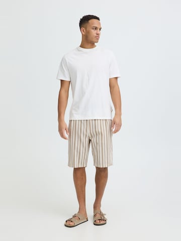 BLEND - Loosefit Calças chino ' BHMaddox Linen Mix Striped ' em bege