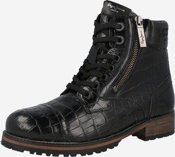 Stivaletto stringato di Pepe Jeans in nero: frontale