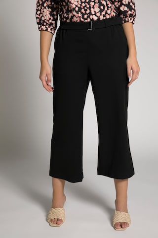 Ulla Popken Loose fit Pleat-Front Pants 'Mary' in Black: front