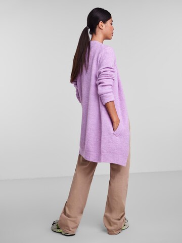 PIECES Knit Cardigan 'Ellen' in Purple