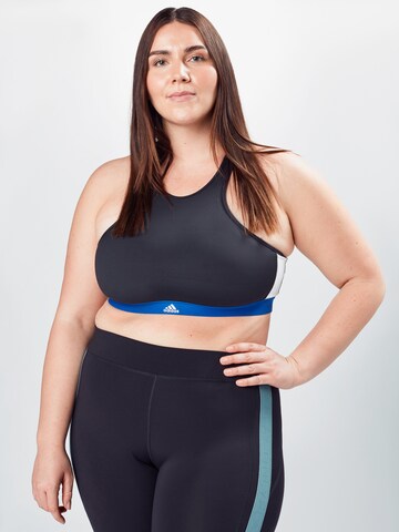 ADIDAS SPORTSWEAR Bralette Sports bra 'VARSITY' in Black: front
