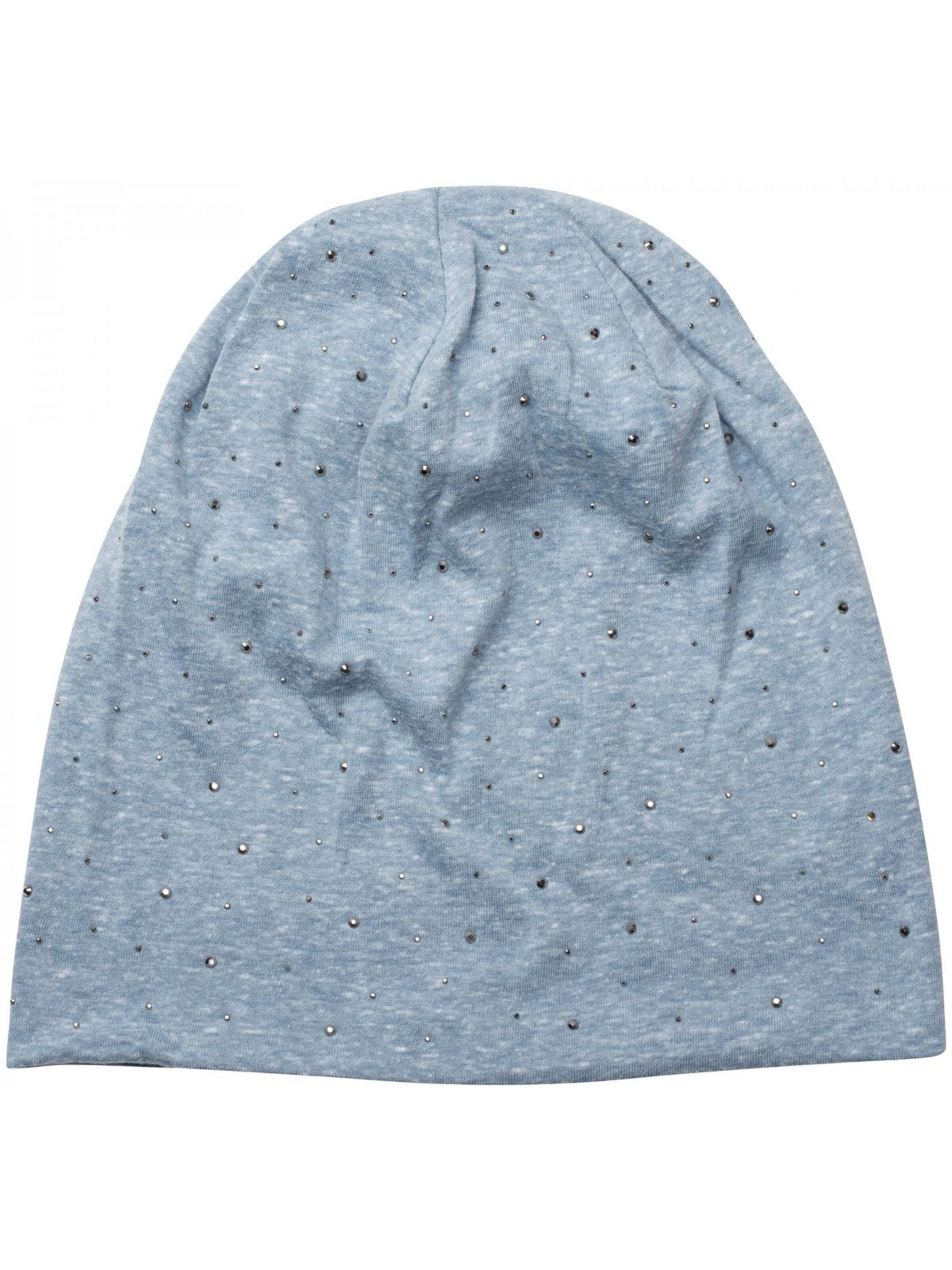 styleBREAKER Mütze 'Beanie mit Strass Nieten Applikation'‌‌‌‌‌‌ in Blau