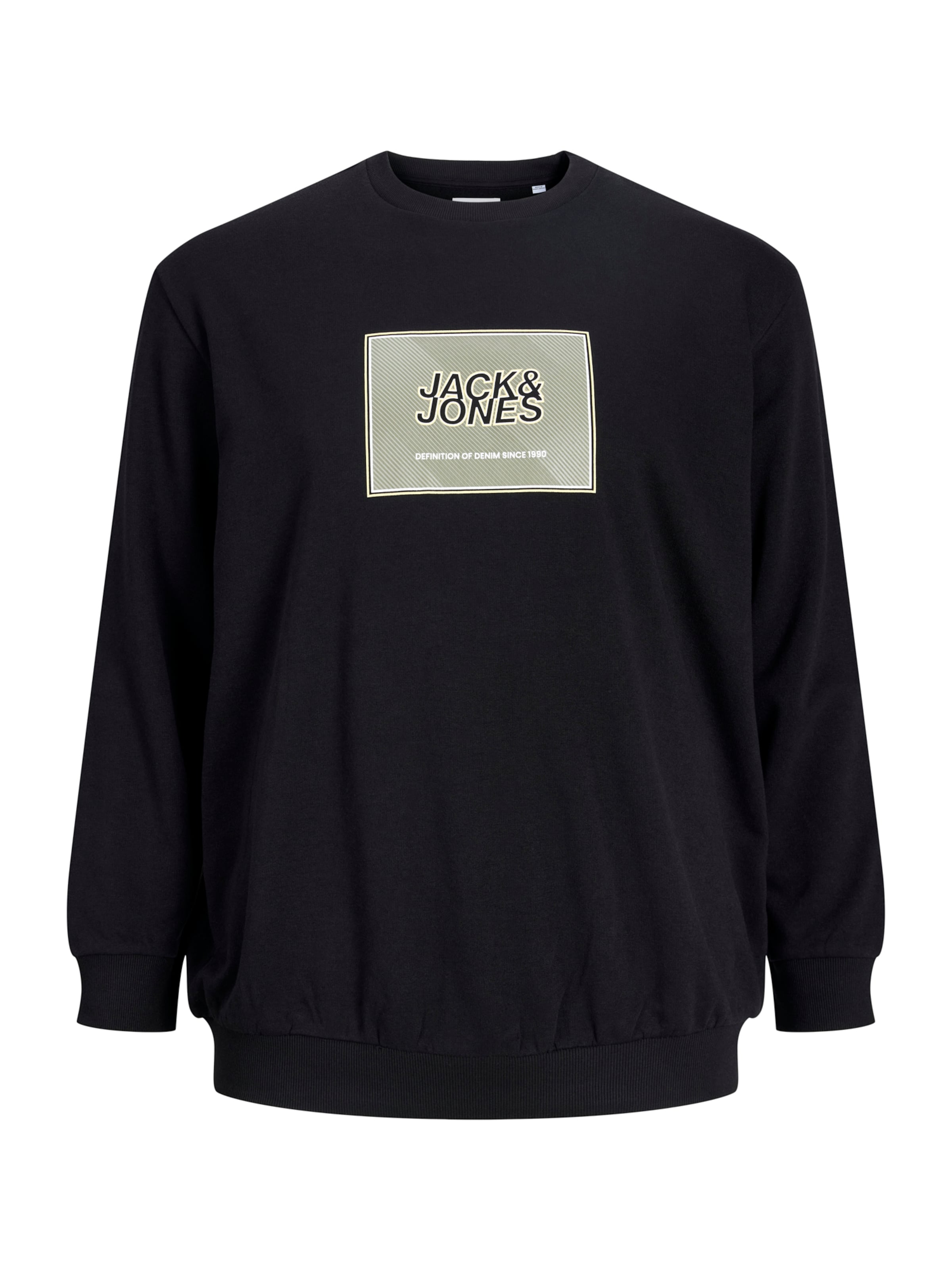 Jack & Jones Plus Свитшот 'JJRain' в Черный: спереди