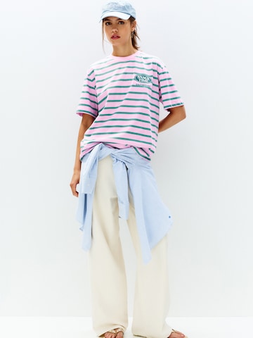 Pull&Bear Koszulka 'TACOS' w kolorze fioletowy