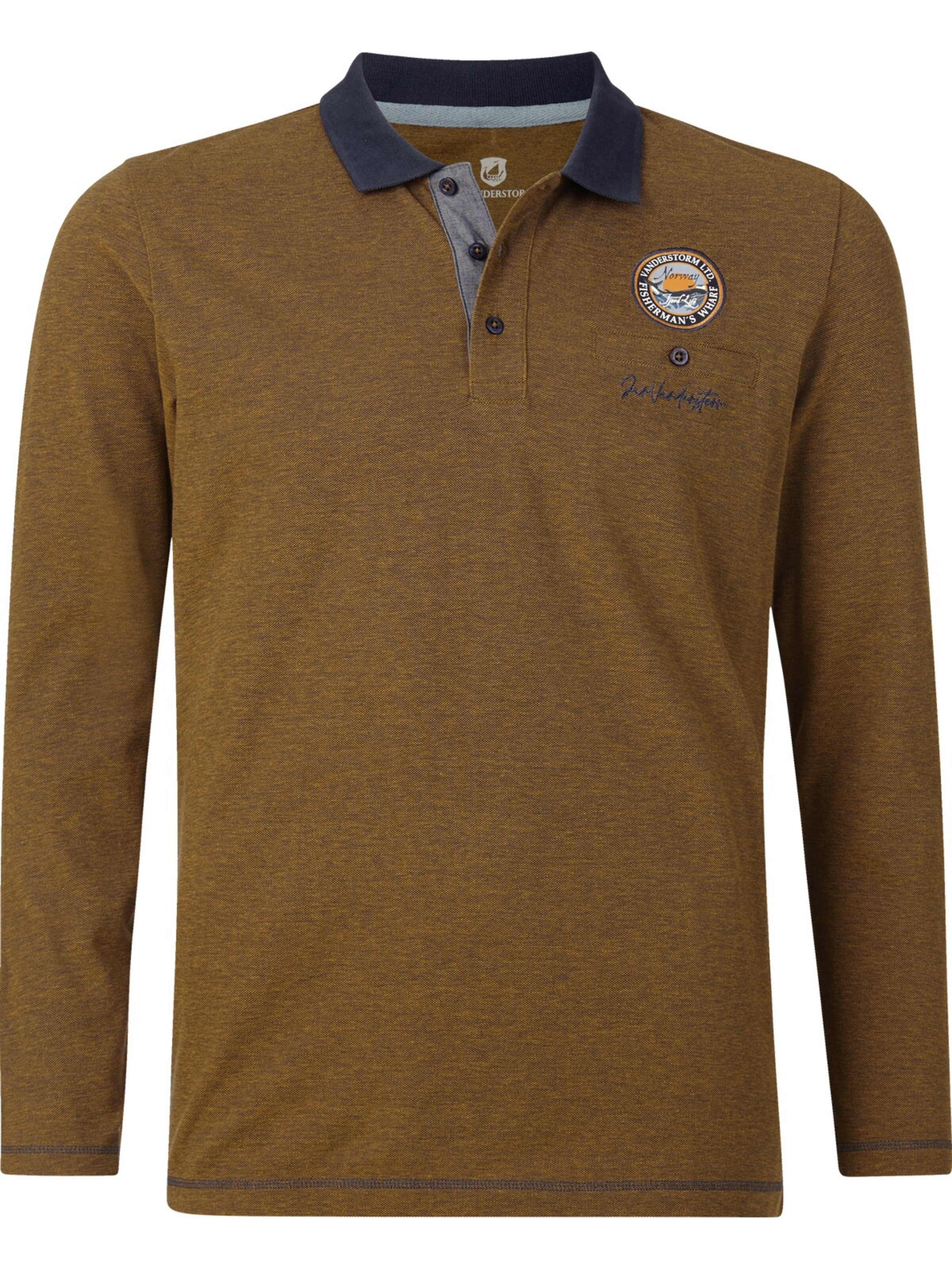 Jan Vanderstorm Langarm-Poloshirt ' Juhani ' in Gelb: Vorderseite