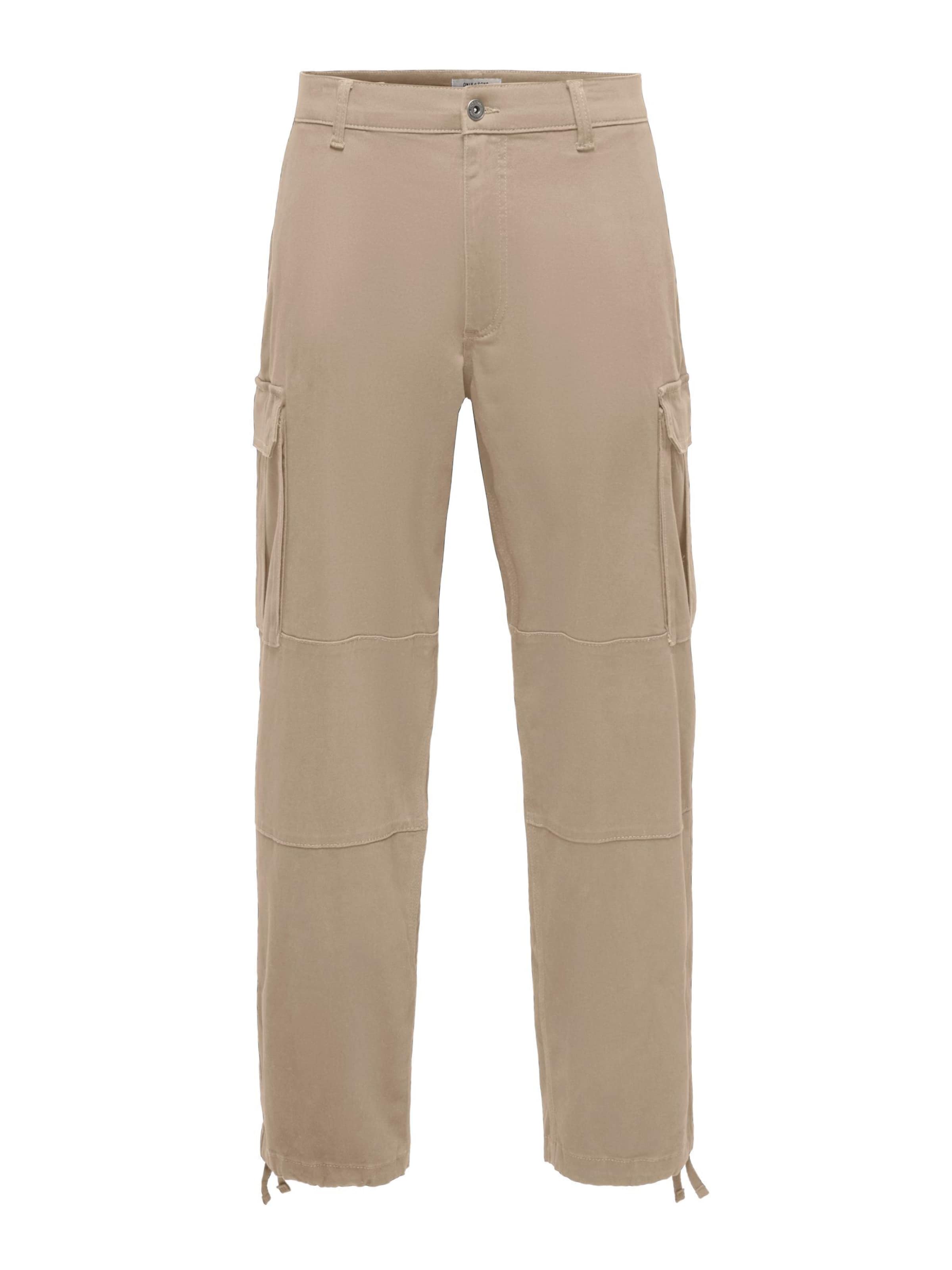 Loosefit Pantaloni cargo 'ONSToby' di Only & Sons in marrone: frontale