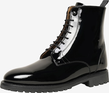 Henry Stevens Lace-Up Ankle Boots 'Ella PDB' in Black: front