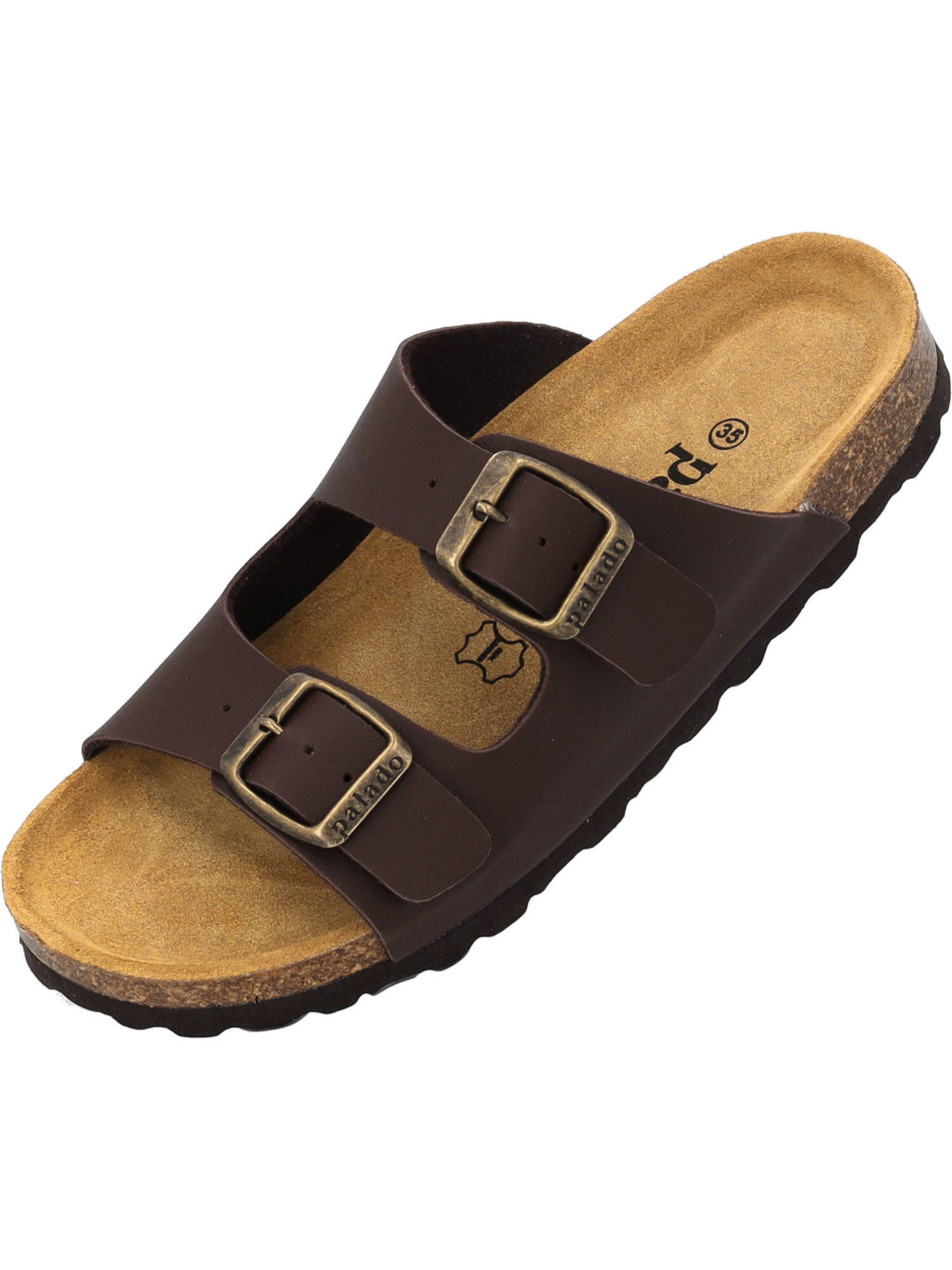 Palado Pantolette 'Korfu' in Braun: Vorderseite
