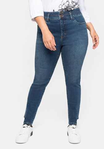 Skinny Jeans de la SHEEGO pe albastru: față