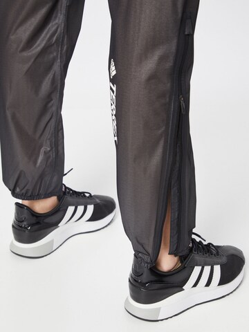 Effilé Pantalon de sport 'Agravic 2.5-Layer Rain' ADIDAS TERREX en noir