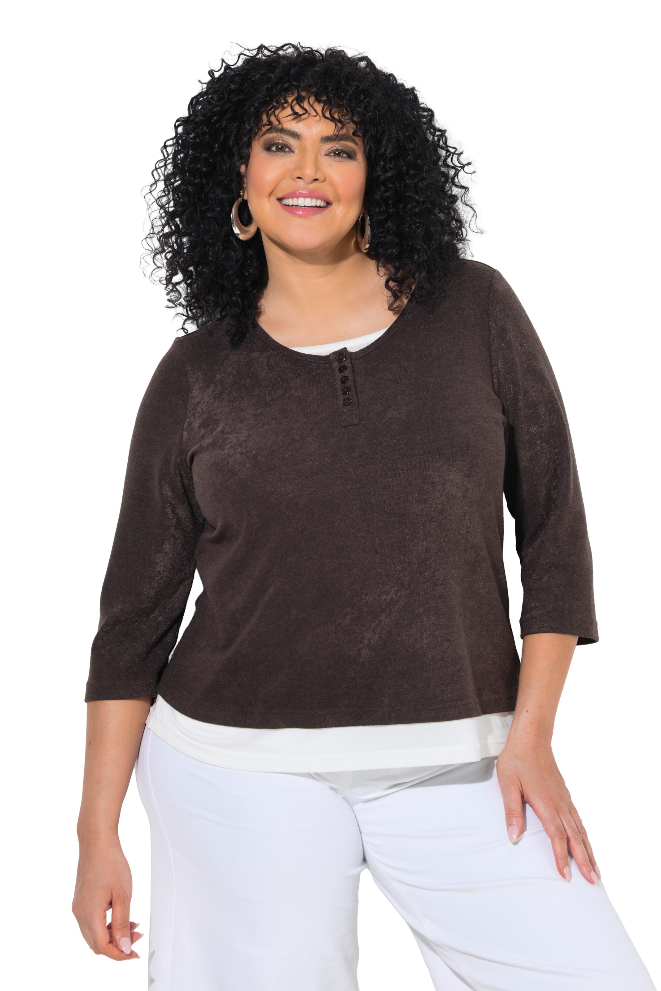 Ulla Popken Shirt in Brown: front