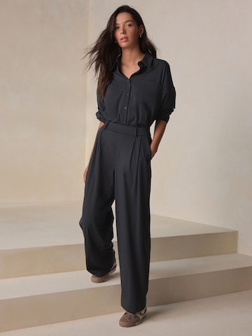 Next Широкий Брюки со складками в Черный