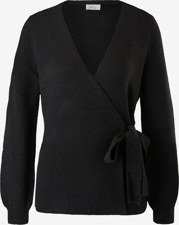 s.Oliver Knit Cardigan in Black: front