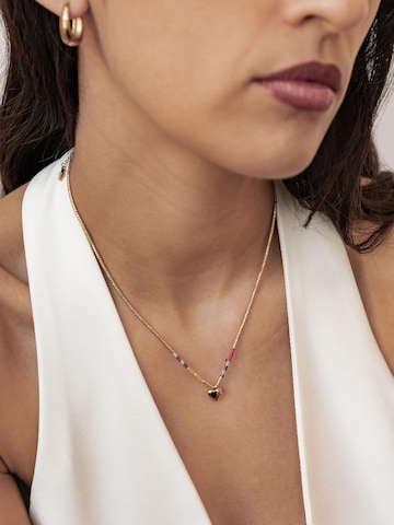 Hey Happiness - Cadena 'Summer Bead Heart' en oro: frente