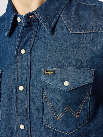 WRANGLER Regular Fit Hemd in Blau