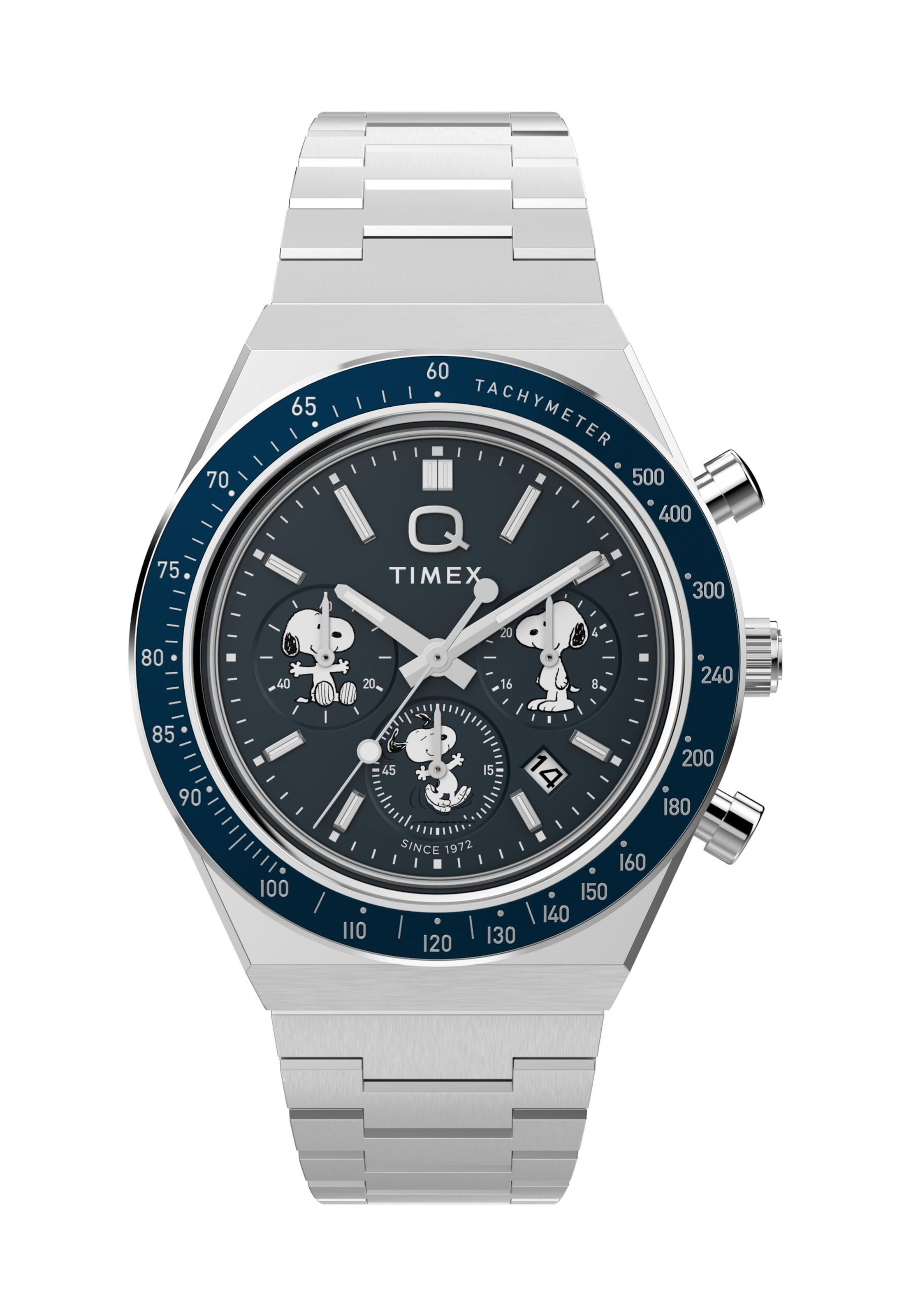 TIMEX Analoog horloge ' Timex x Peanuts® Q Timex® Chronograph ' in Zilver: voorkant