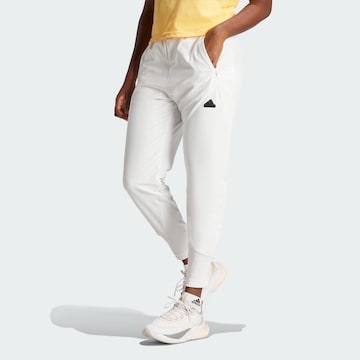 ADIDAS SPORTSWEAR Tapered Workout Pants 'Z.N.E.' in White: front