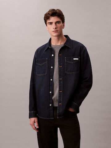 Calvin Klein Jeans Классический крой Рубашка '90S' в Синий: спереди
