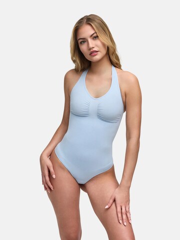 cfab (formerly creamy fabrics) Shaping Bodysuit 'Neckholder Shapewear mit String' in Blue: front