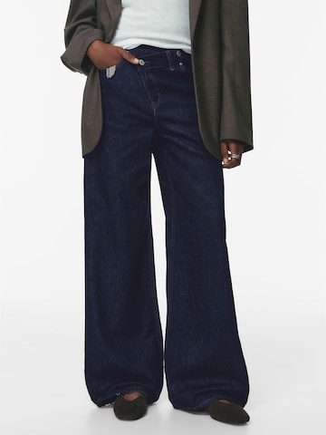 Pull&Bear Wide leg Jeans in Blue: front