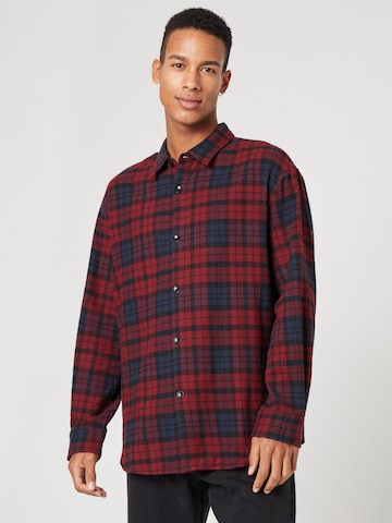 ABOUT YOU x Kevin Trapp Regular fit Button Up Shirt 'Ruben' in Red: front